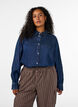 Jeansskjorta i lyocell med tryckknappar, Bl&aring;, Model image number 0