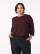 Blus med fiskbensm&ouml;nster och glittertr&aring;d, M&ouml;rk Bordeaux, Model image number 0