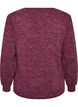 Blus i jersey med v-ringning och l&aring;nga &auml;rmar, M&ouml;rk Bordeaux, Packshot image number 1