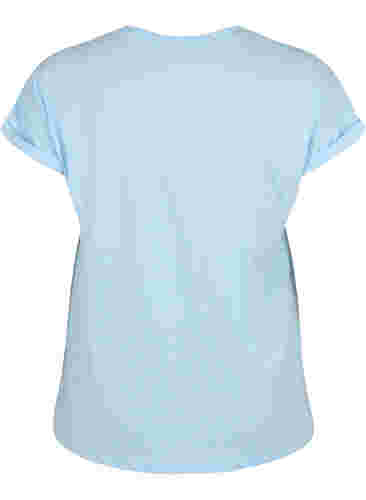 Kortärmad t-shirt i bomullsmix, Chambray Blue , Packshot image number 1