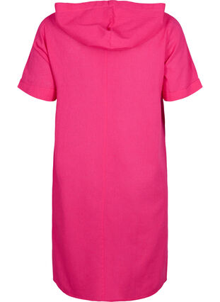 Kortärmad klänning med huva, Beetroot Purple, Packshot image number 1