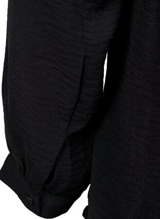 V-ringad blus med långa ärmar, Black, Packshot image number 3