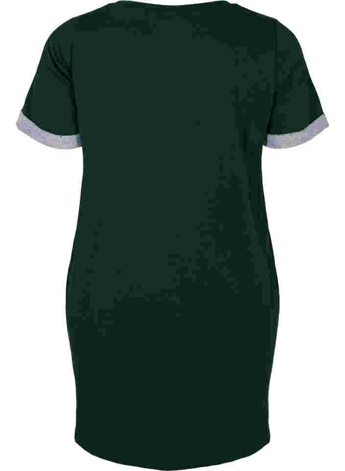 Sweatshirtklänning med korta ärmar och slits, Scarab, Packshot image number 1