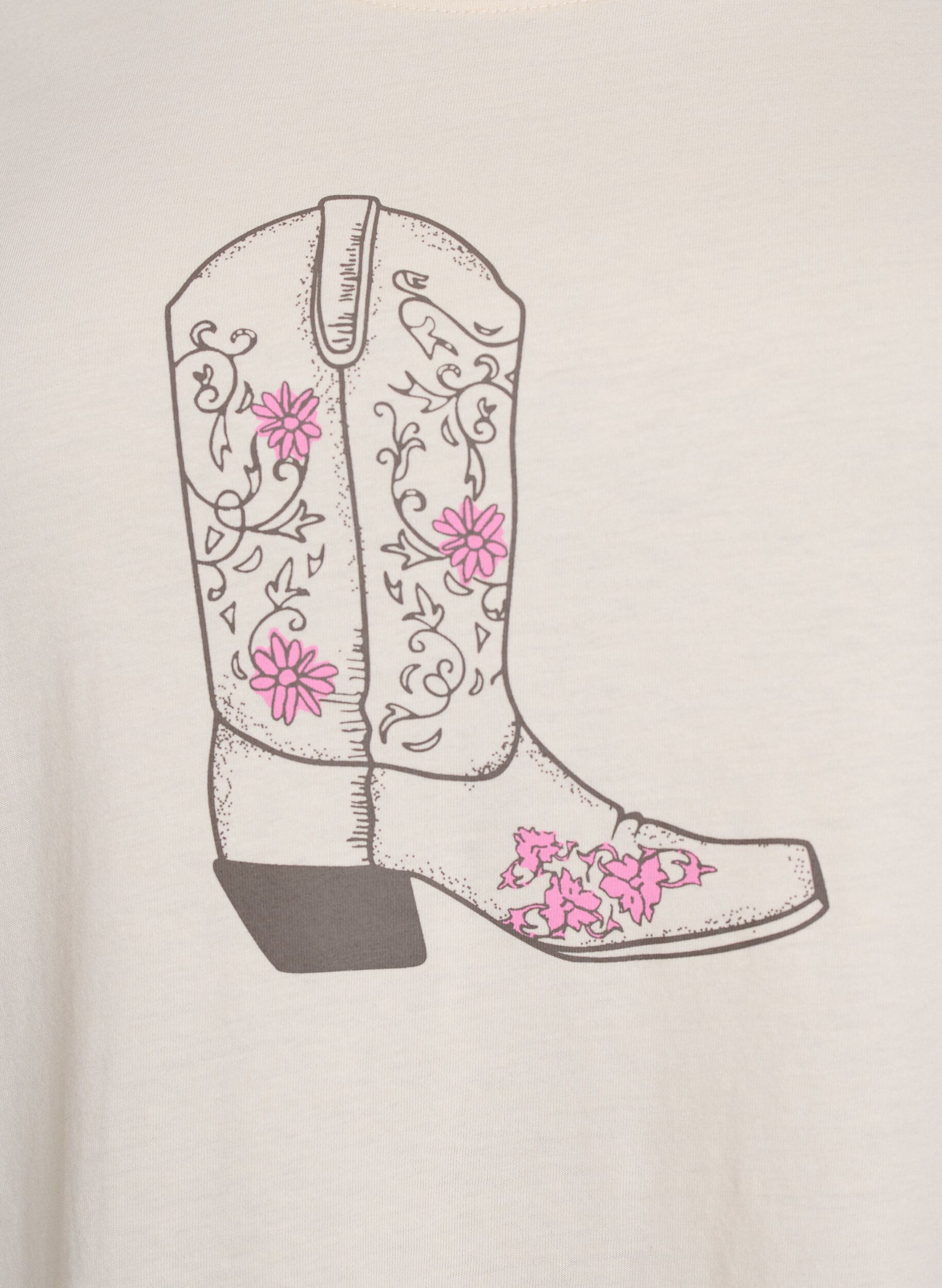 ZizziT-shirt med tryck, Vanilla, Packshot image number 2