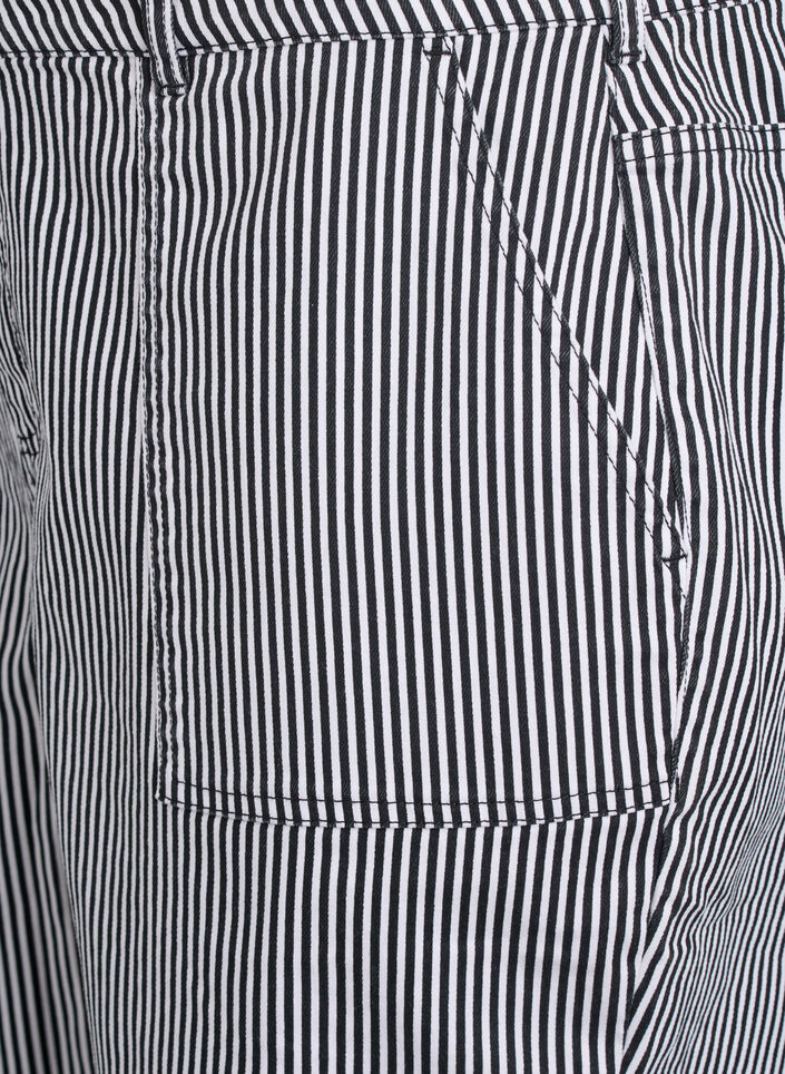 Randiga Bermudashorts med hög midja, Svart, Packshot image number 2