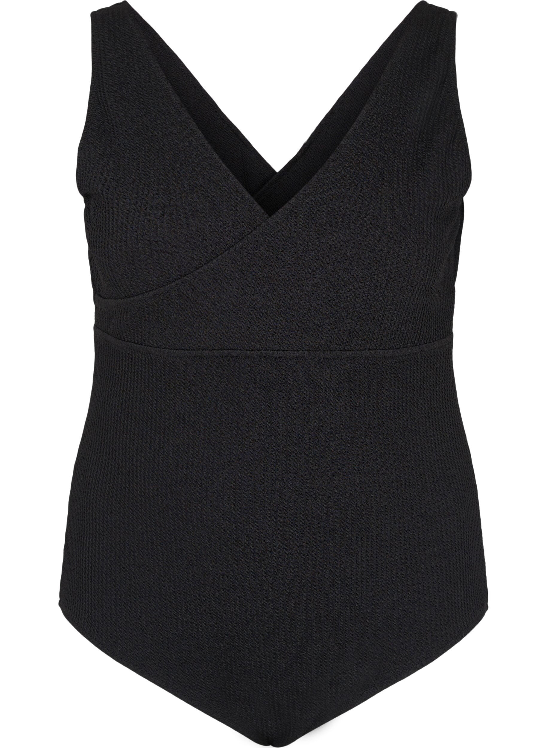 Zizzi Baddr&auml;kt med omlott, Black, Packshot image number 0