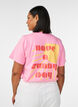 T-shirt i ekologisk bomull med textmotiv, Rosa, Model image number 2