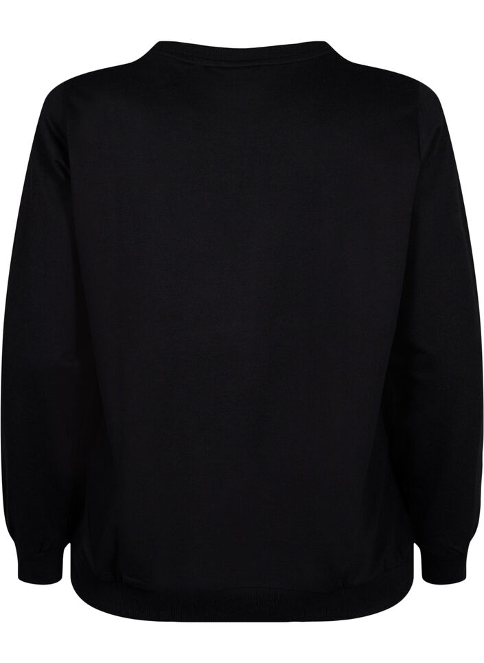 Sweatshirt med text, Black W. Reset, Packshot image number 1