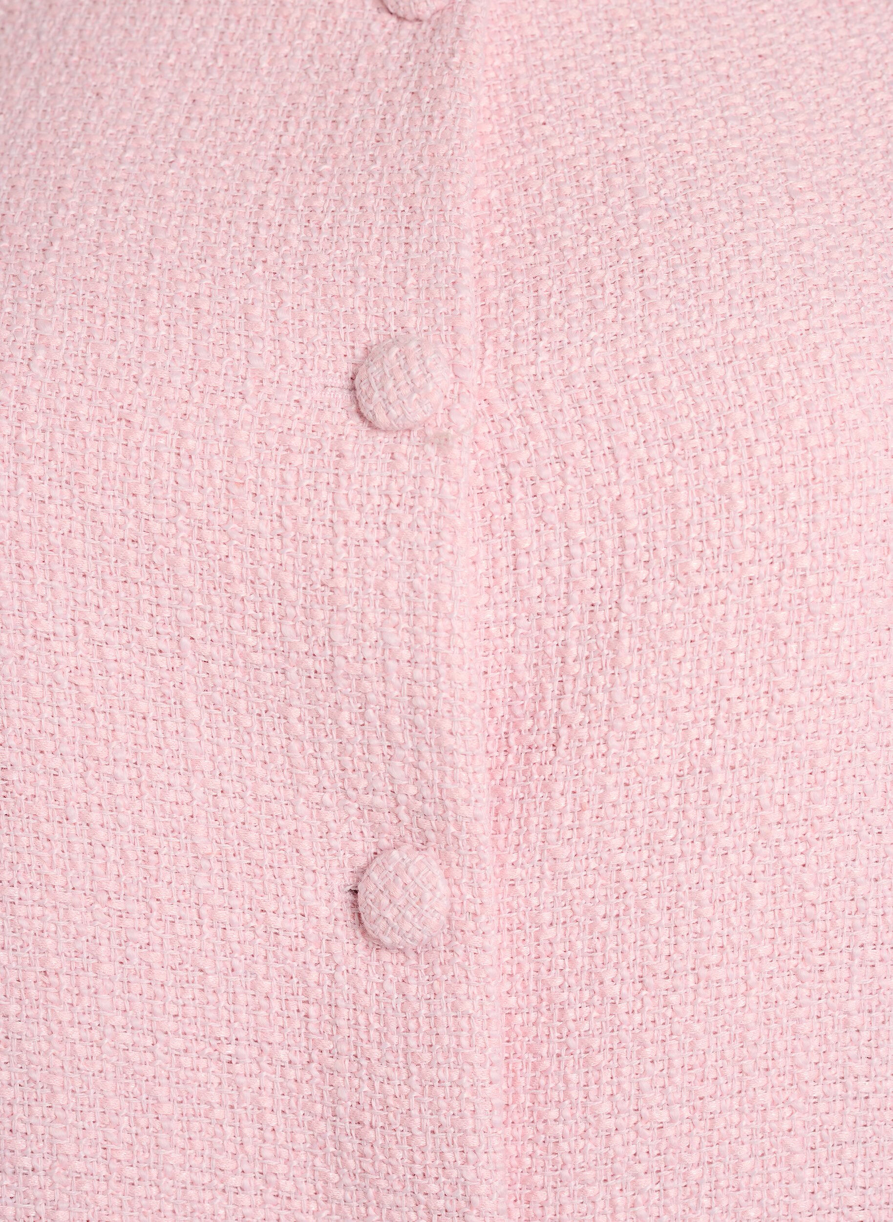 ZizziJacka i boucl&eacute; med volangdetaljer, Rosa, Packshot image number 2
