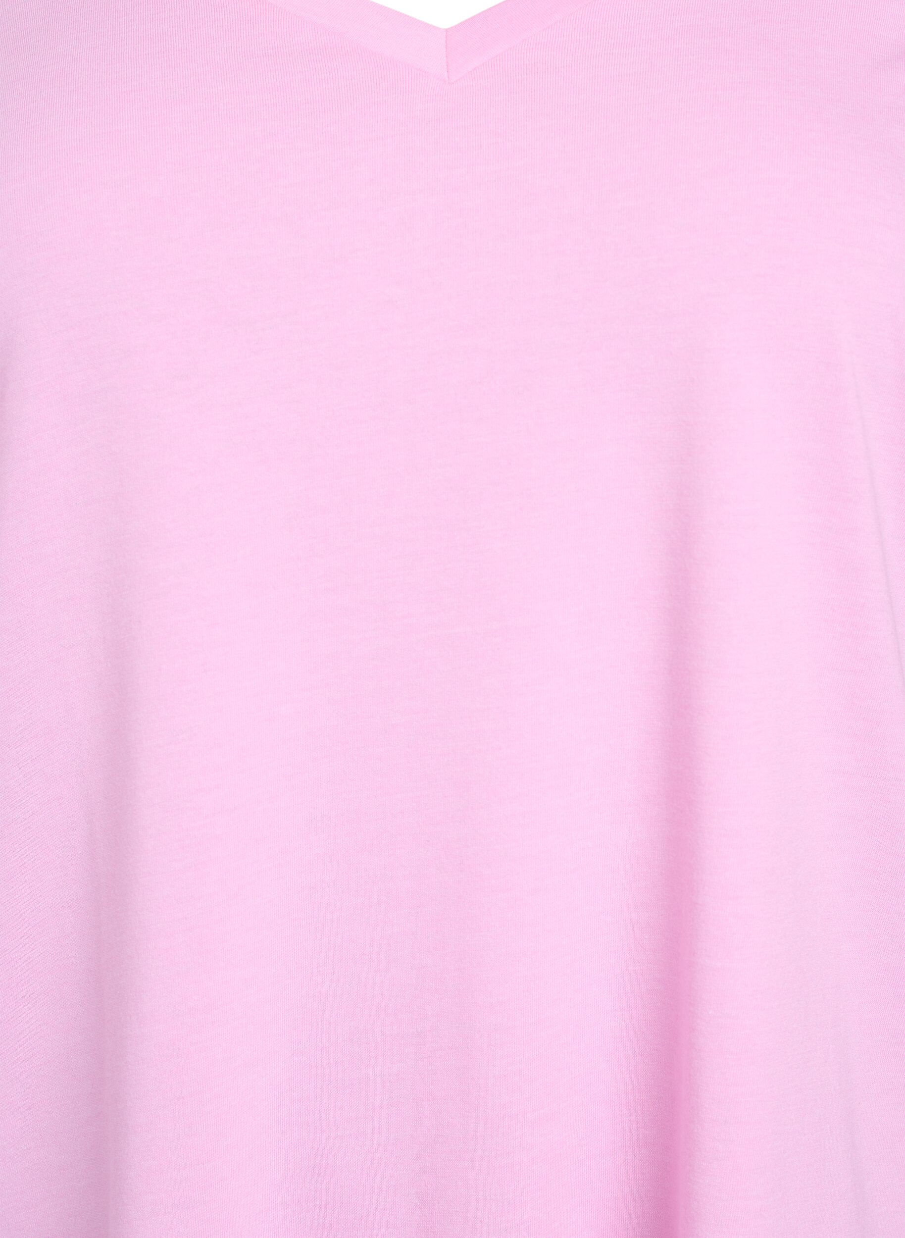 ZizziKort&auml;rmad t-shirt med v-hals, Rosa, Packshot image number 2
