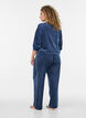 Velourbyxor med kontrastpasspoal, Bl&aring;, Model image number 1