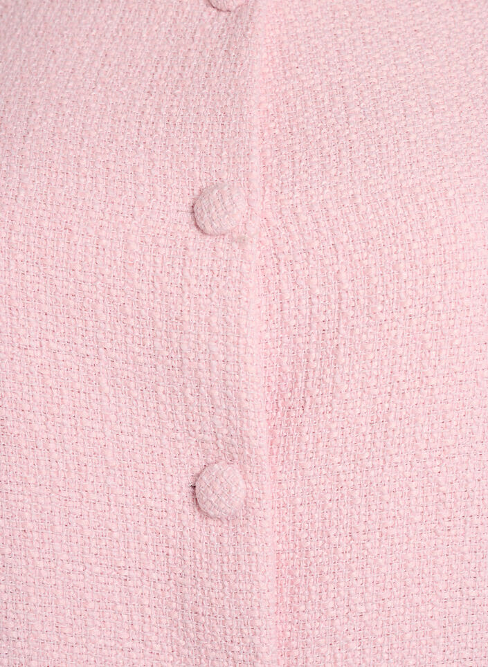 Jacka i boucl&eacute; med volangdetaljer, Rosa, Packshot image number 2
