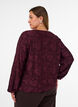 Skir blus med blommig textur och l&aring;nga &auml;rmar, R&ouml;d, Model image number 2