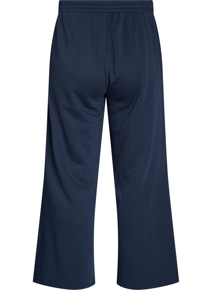 Sweatpants med h&ouml;g midja och vida ben, Bl&aring;, Packshot image number 1