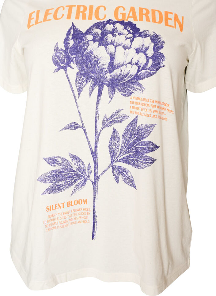 T-shirt i bomull med tryck, Vit, Packshot image number 2