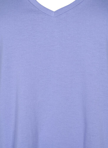 Kortärmad t-shirt med v-hals, Lavender Viloet, Packshot image number 2