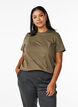 Enkel t-shirt i bomull med rund halsringning, Gr&ouml;n, Model image number 0