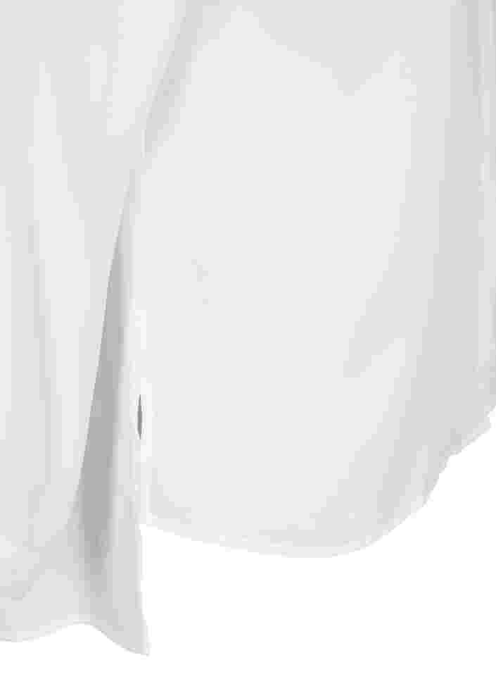 Enfärgad skjorta med V-ringning, Bright White, Packshot image number 3