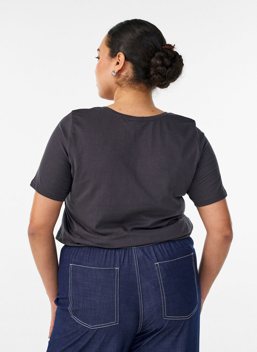 T-shirt med tryck, Gr&aring;, Model image number 2