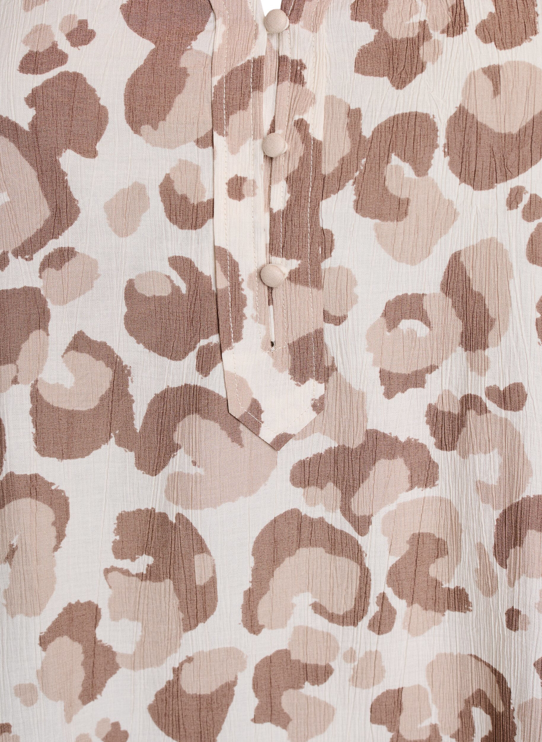 Zizzi Leopardm&ouml;nstrad blus med 1/2 &auml;rm, Vit, Packshot image number 2