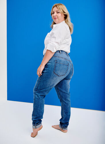 Amy jeans med hög midja och super slim fit, Light Blue, Image image number 0