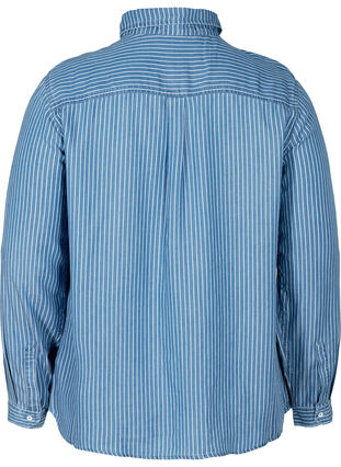 Randig skjorta av lyocell, Blue denim, Packshot image number 1
