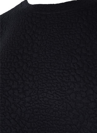 Enfärgad blus med textur, Black, Packshot image number 2