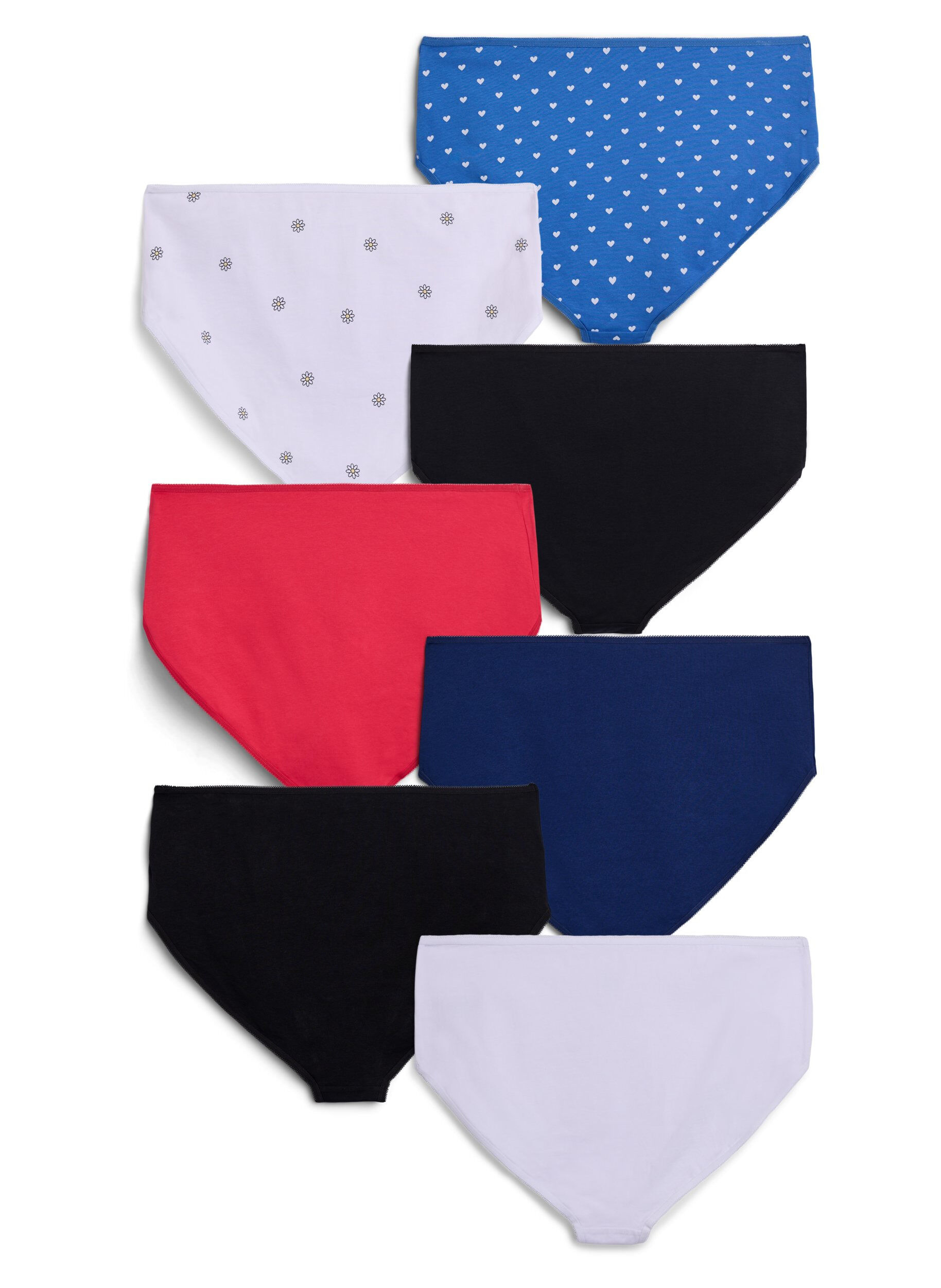 Zizzi7-pack trosor med normal midja, Mixed colours, Packshot image number 1