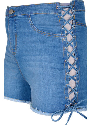 Jeansshorts med snörning, Blue Denim, Packshot image number 2