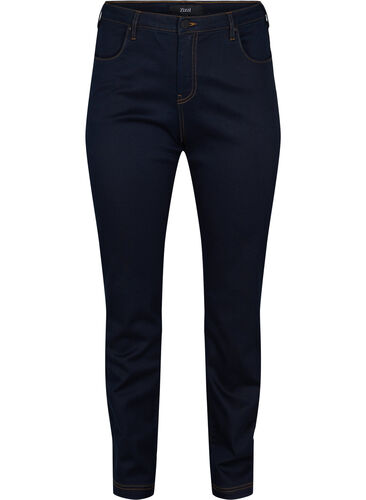 Slim fit Emily jeans med normalhög midja, Unwashed, Packshot image number 0
