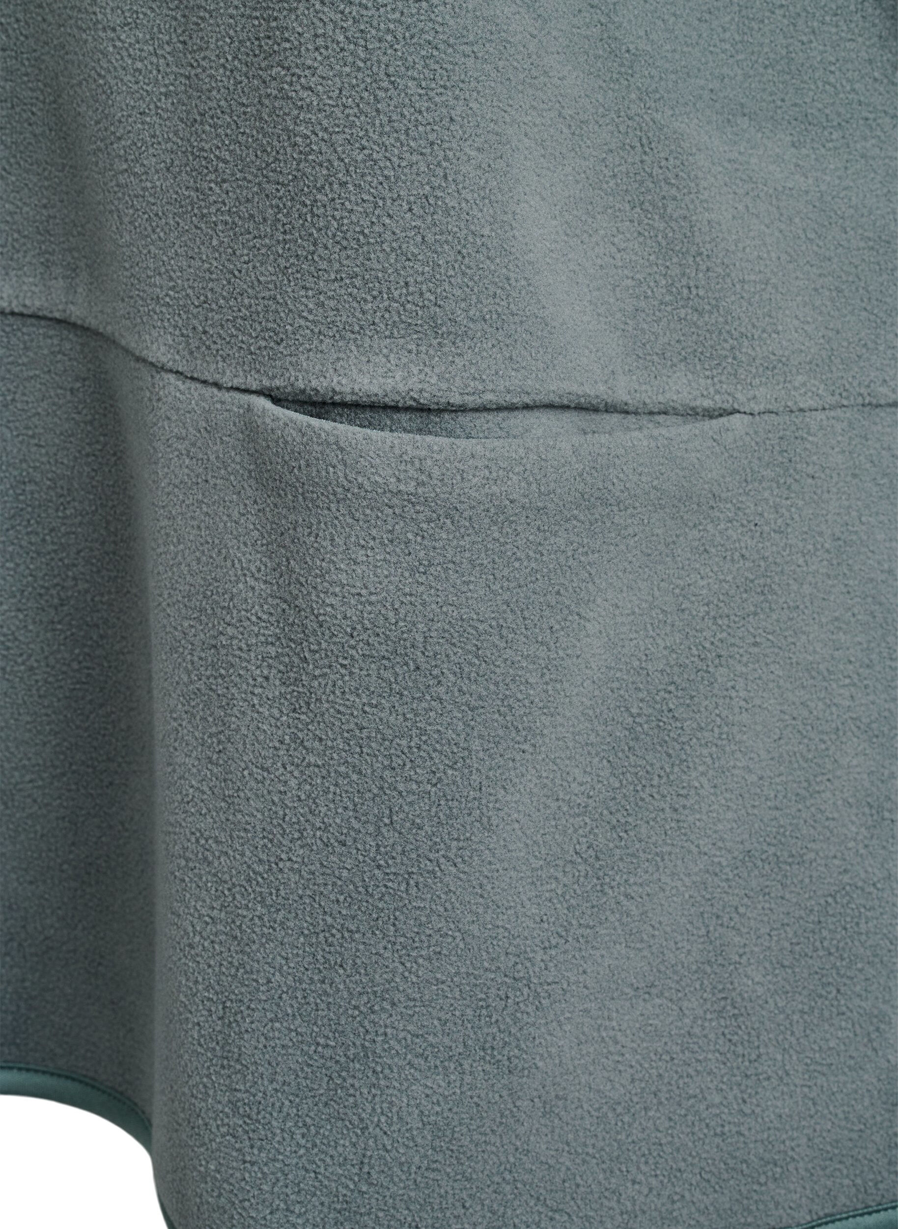 Zizzi L&ouml;s blus i fleece med fickor, Gr&ouml;n, Packshot image number 3