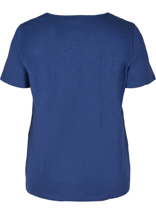 Kortärmad t-shirt med broderi anglaise, Twilight Blue, Packshot image number 1