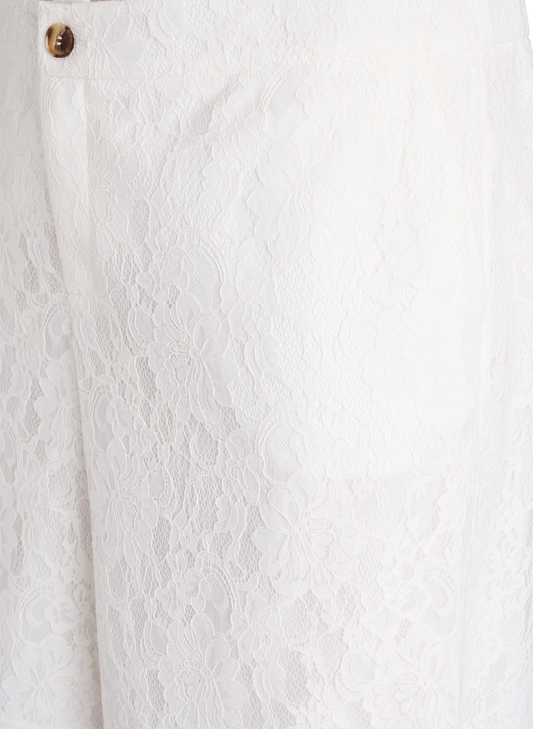 Zizzi Bermudashorts i spets med h&ouml;g midja, Vanilla, Packshot image number 2