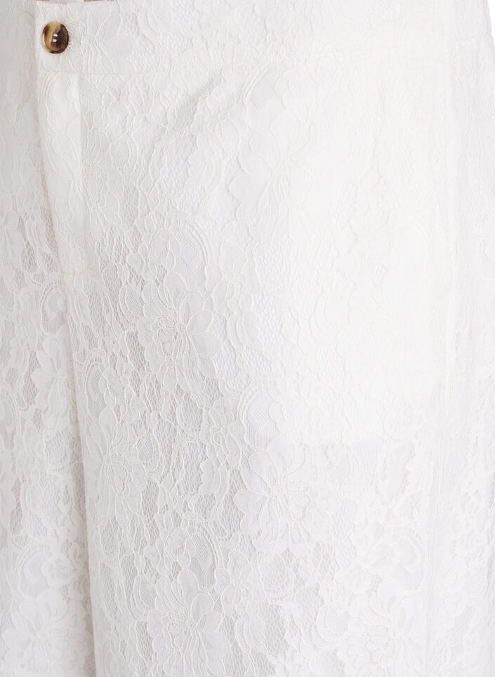 Bermudashorts i spets med h&ouml;g midja, Vanilla, Packshot image number 2