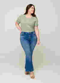 Ellen bootcut jeans med hög midja, Blue denim, Model