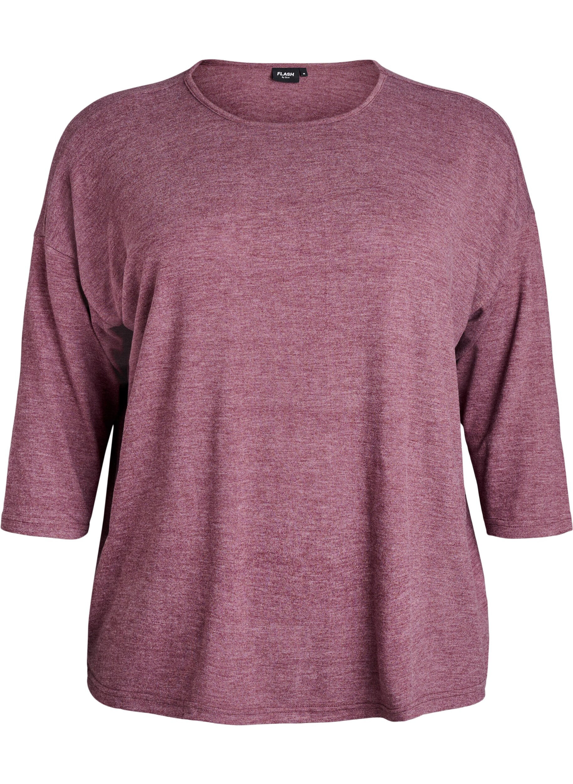 ZizziJerseyblus med 3/4-&auml;rm, R&ouml;d, Packshot image number 0