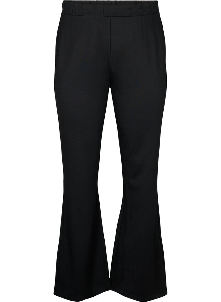 Bootcut-byxa i viskosblandning, Svart, Packshot image number 0