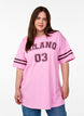 Sportig oversized college-t-shirt, Rosa, Model image number 0