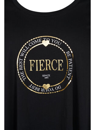 A-linjeformad t-shirt i bomull, Black FIERCE, Packshot image number 2