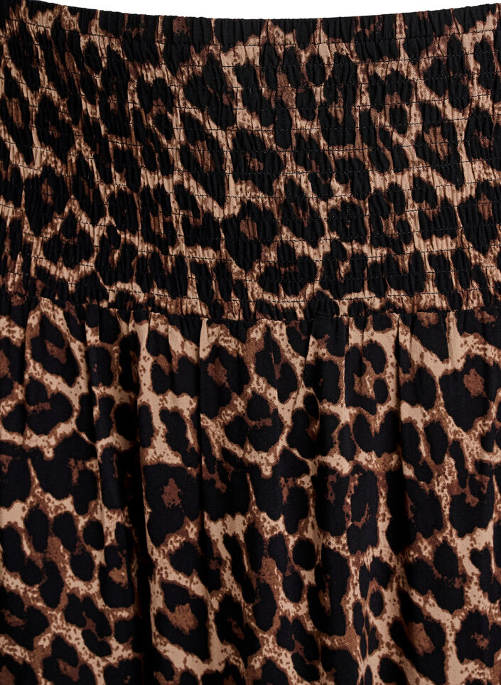 Maxikjol i viskos med smock, Brun, Packshot image number 2