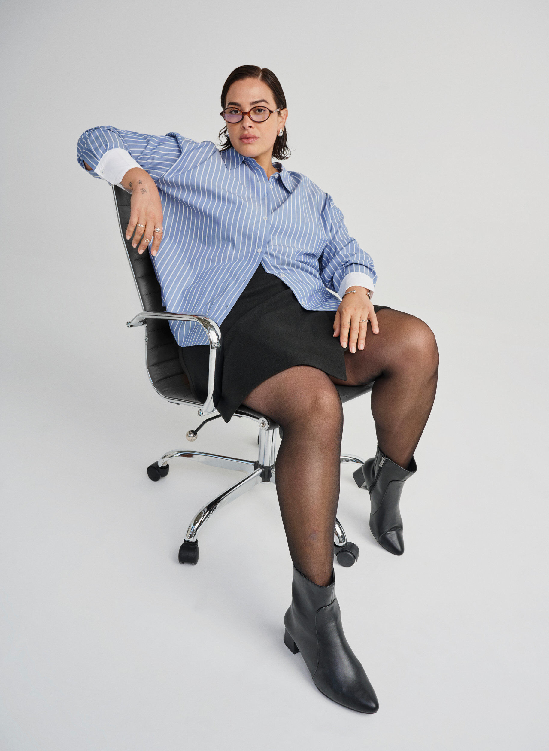 Zizzi Wide fit - Ankelboots med blockklack, Svart, Image image number 0