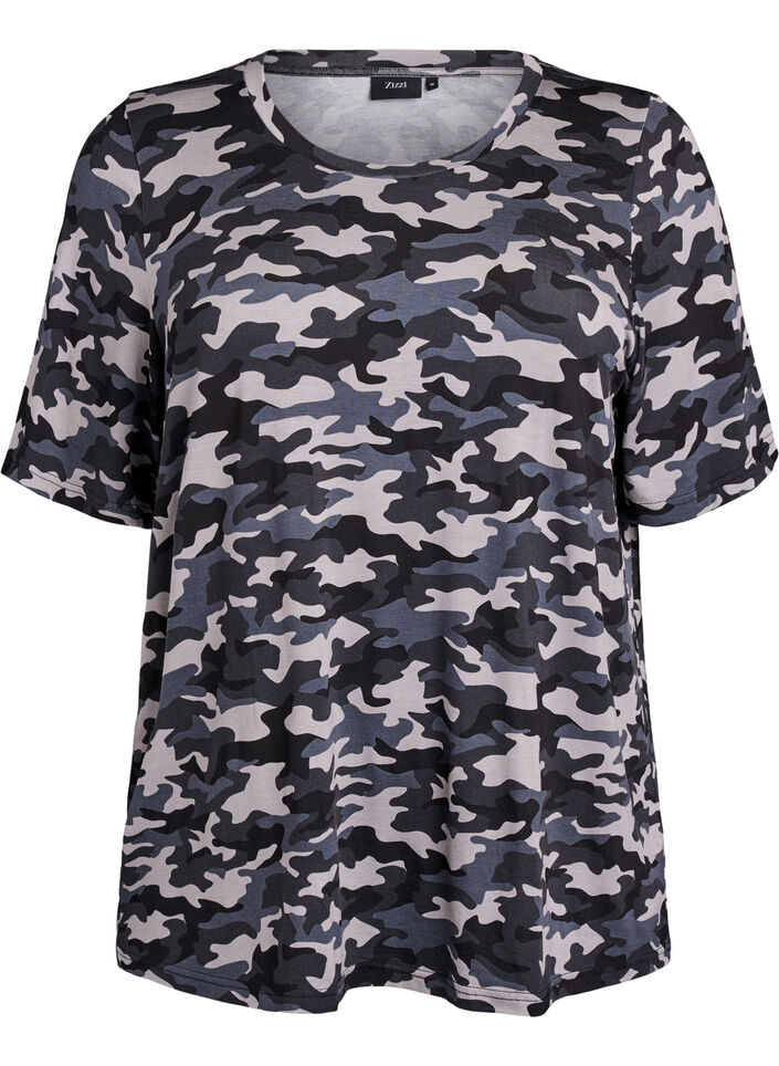 T-shirt med TENCEL&trade; Lyocell och kamouflagem&ouml;nster, , Packshot image number 0