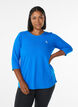 Tr&auml;ningsblus med trekvarts&auml;rm, Bl&aring;, Model image number 0