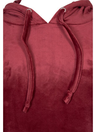 Sweatshirtklänning i velour med huva, Cabernet, Packshot image number 2