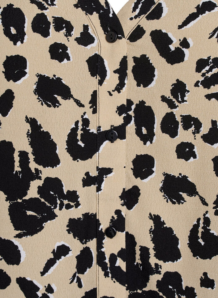 Kortärmad blus i viskos, Beige, Packshot image number 2