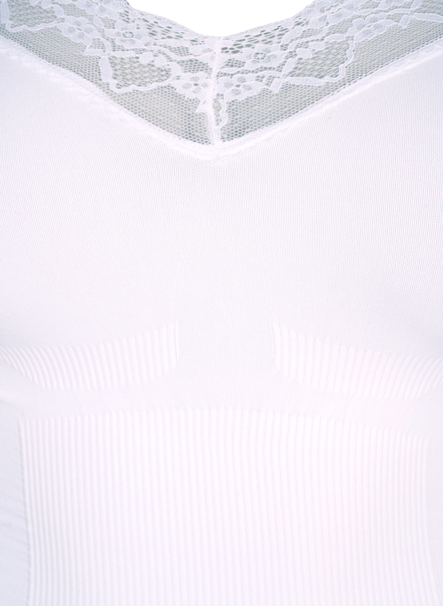 Zizzi Formkl&auml;der bodystocking med sn&ouml;rning, Vit, Packshot image number 2