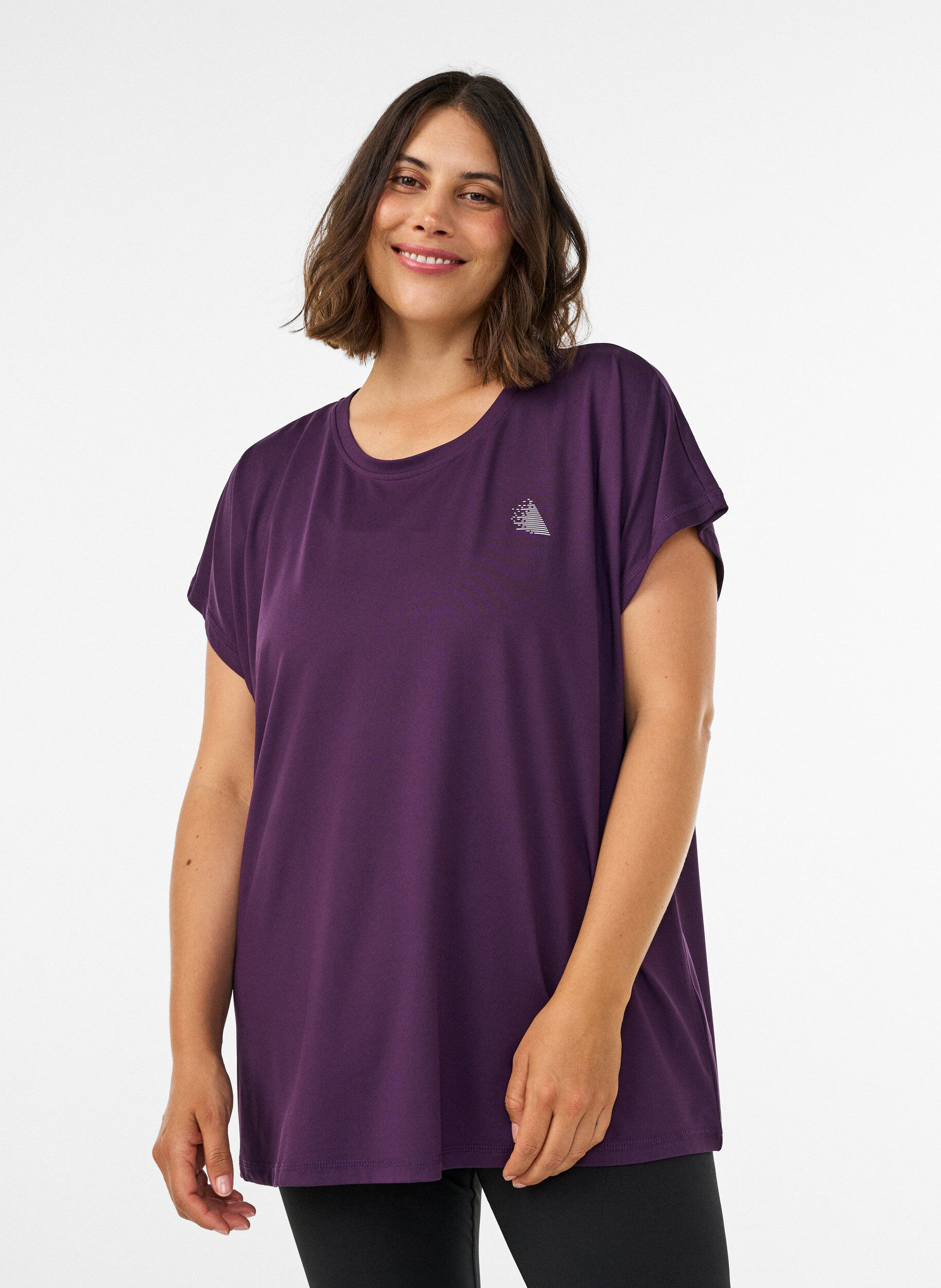 Enf&auml;rgad tr&auml;nings-T-shirt, Lila, Model