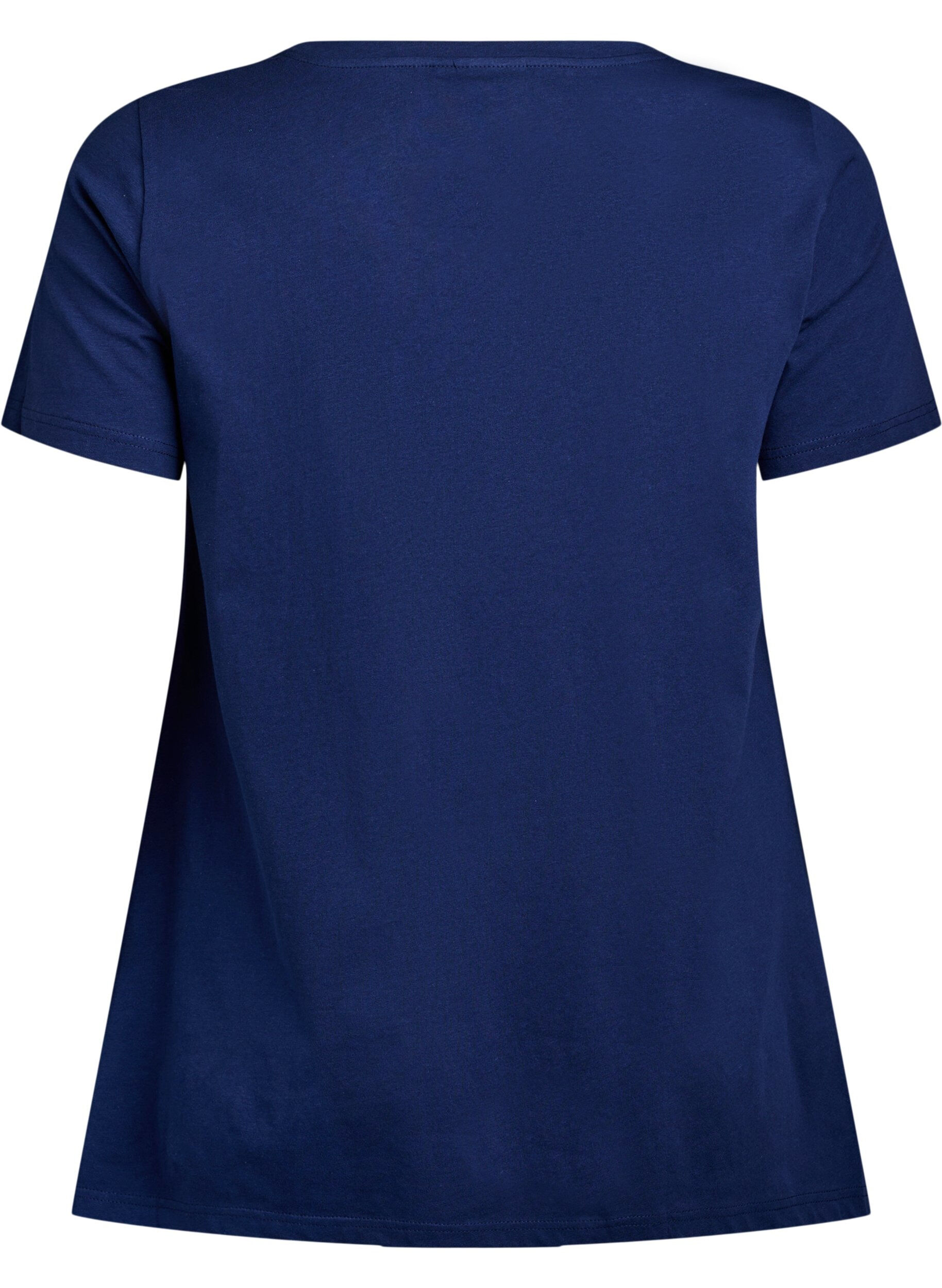 ZizziT-shirt med rund hals och A-linjeform, Bl&aring;, Packshot image number 1