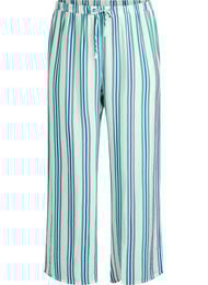 Randiga byxor med h&ouml;g midja och vida ben, Vanilla