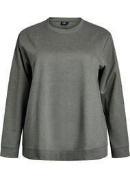 Sweatshirt med rund halsringning, Gr&ouml;n